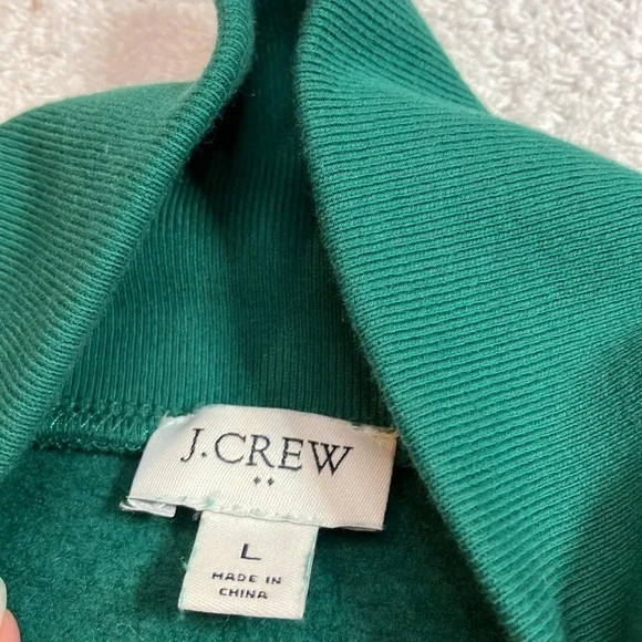J Crew Factory green button collar sweatshirt - Picture 5 of 8